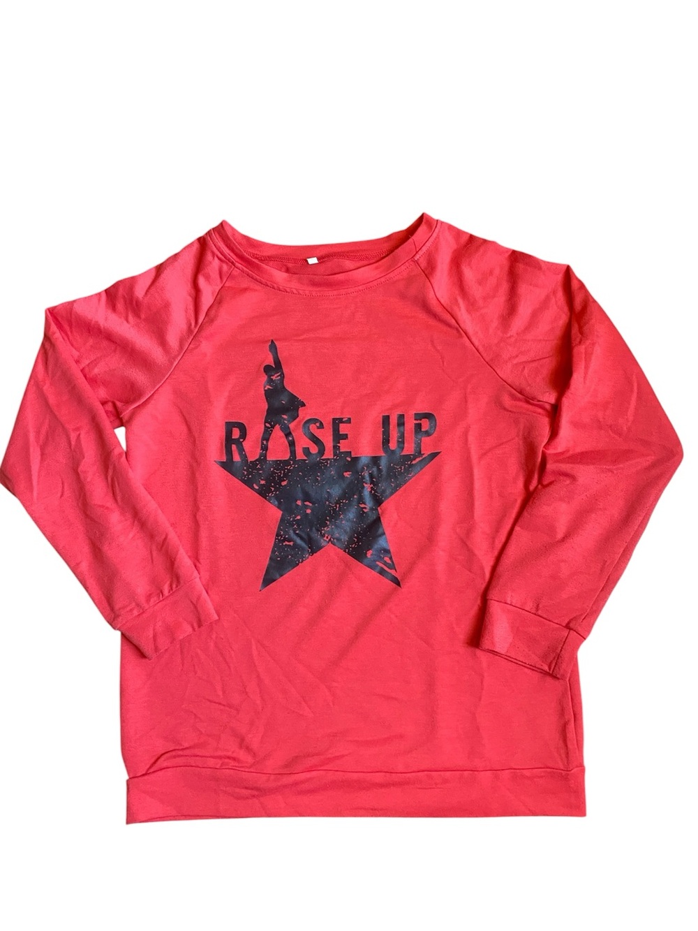 Hamilton “Rise Up” Star Graphic Red Long Sleeve Sweatshirt